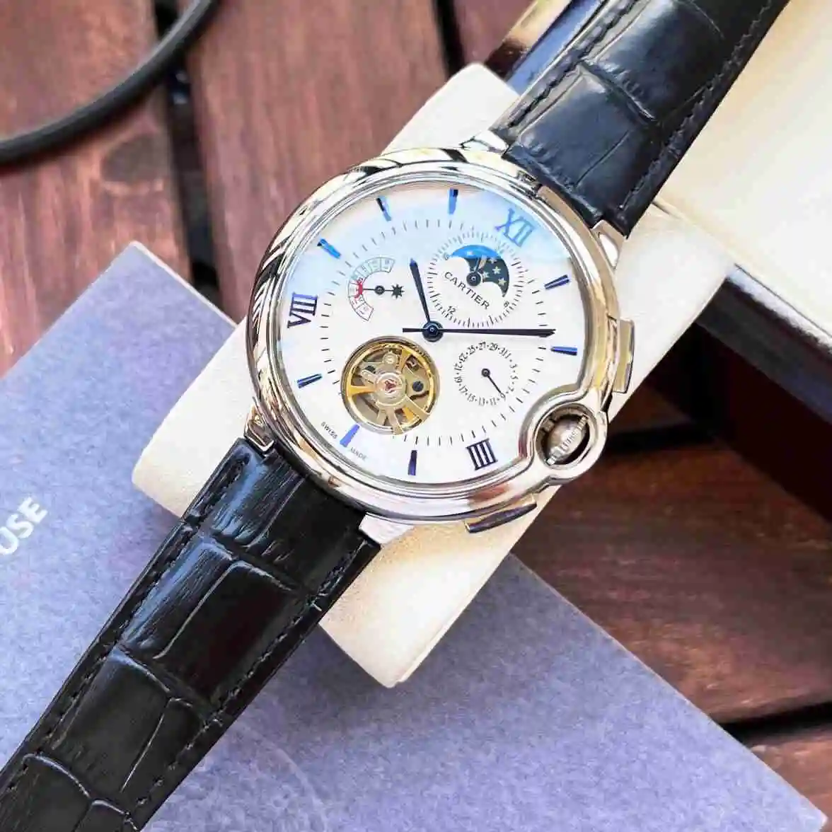 General Watches Cartier Watch Men's Watch Paired with Original Fully Automatic Mechanical Movement Top Grade 316 Precision Steel Case with Mineral Super Strong Mirror Diameter 44mm KK05250 view 5