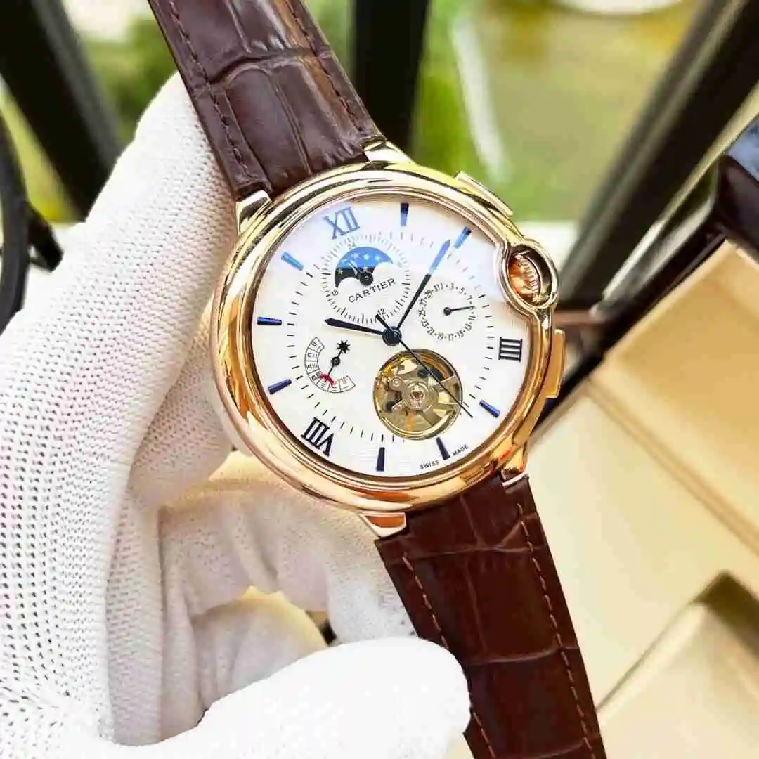 General Watches Cartier Watch Men's Watch Paired with Original Fully Automatic Mechanical Movement Top Grade 316 Precision Steel Case with Mineral Super Strong Mirror Diameter 44mm KK05250 view 8