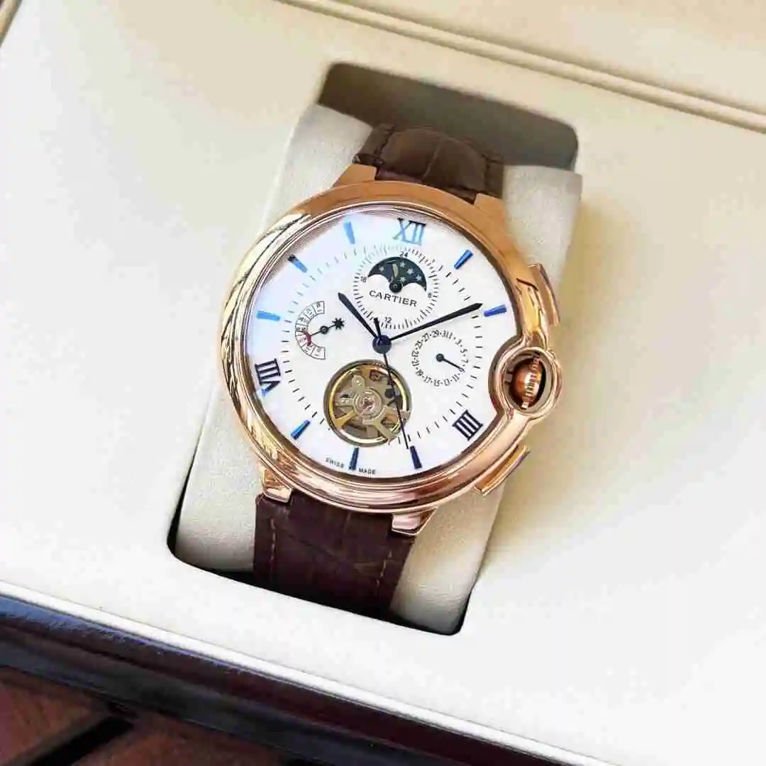 General Watches Cartier Watch Men's Watch Paired with Original Fully Automatic Mechanical Movement Top Grade 316 Precision Steel Case with Mineral Super Strong Mirror Diameter 44mm KK05250 view 9