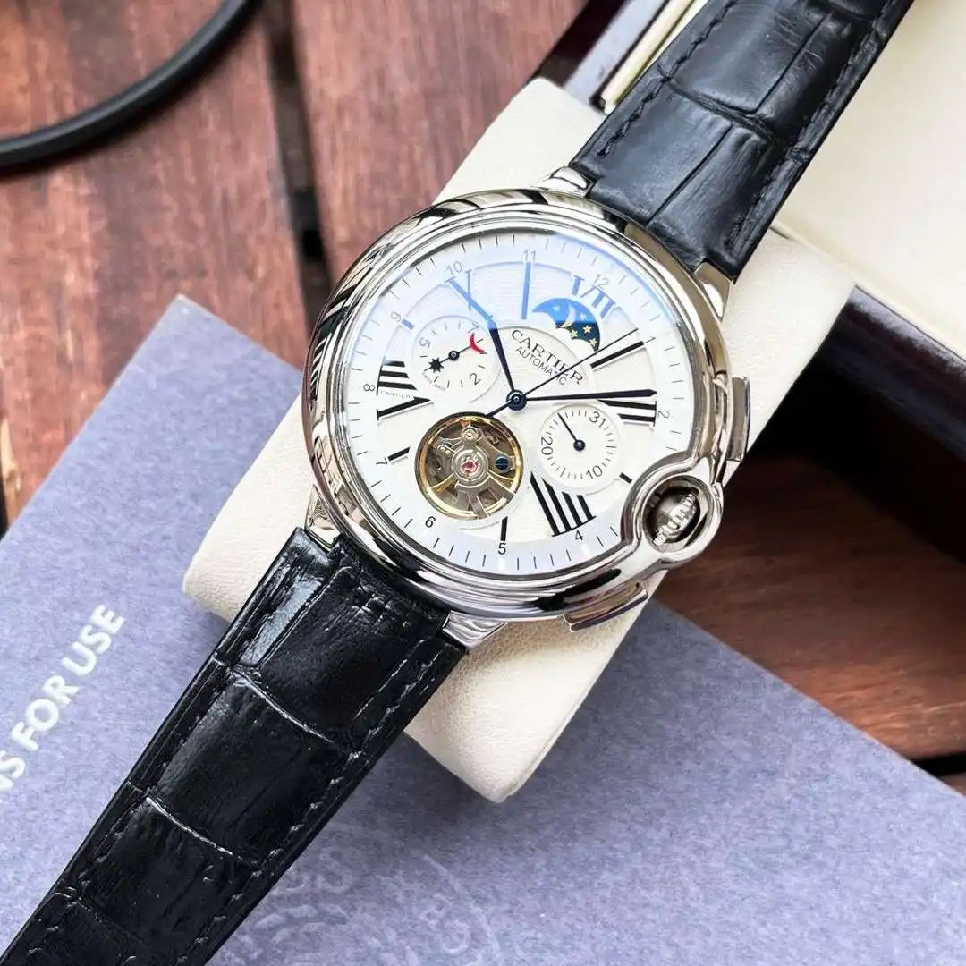 General Watches Watch Men's watch with original fully automatic mechanical movement, top-grade 316 stainless steel case and strap, mineral super mirror, diameter 44mm KK ) view 5