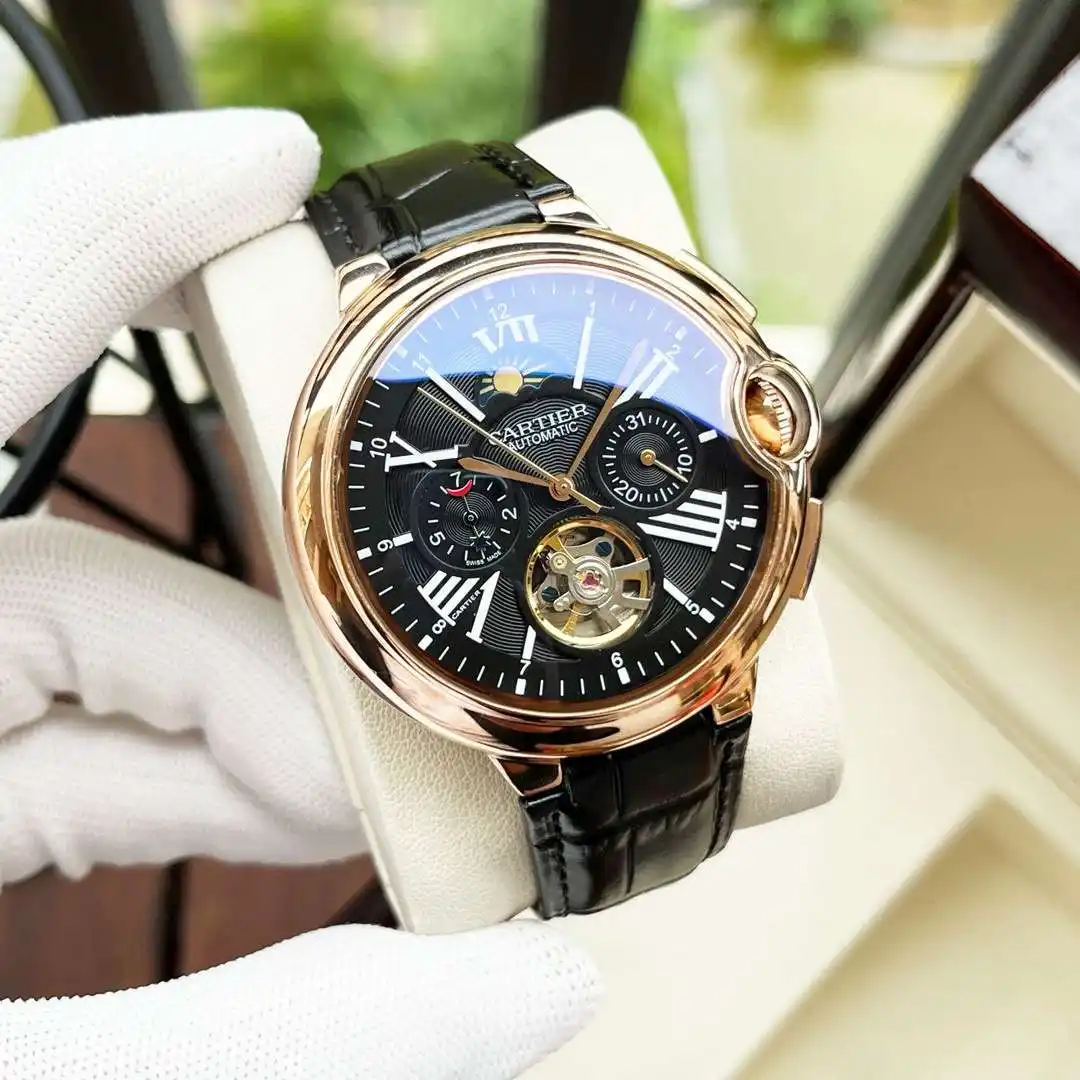 General Watches Watch Men's watch with original fully automatic mechanical movement, top-grade 316 stainless steel case and strap, mineral super mirror, diameter 44mm KK ) view 6