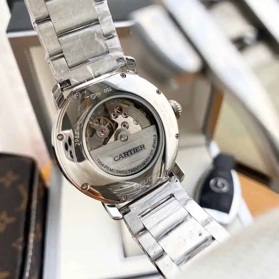 General Watches Cartier Watch Men's Watch Paired with Original Fully Automatic Mechanical Movement Top Grade 316 Precision Steel Case with Mineral Super Strong Mirror Diameter 42mm KK04050 view 3