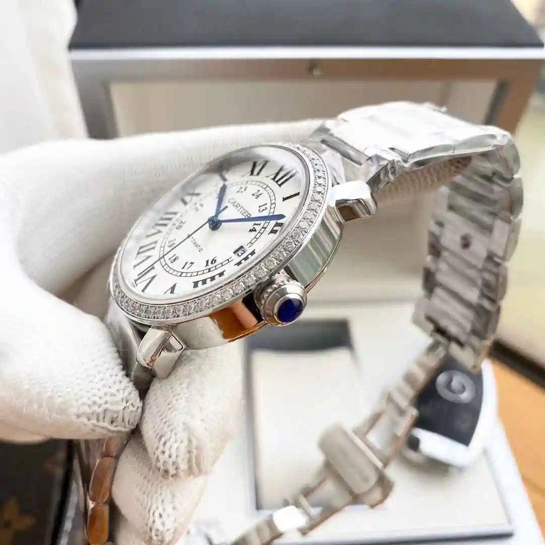 General Watches Cartier Watch Men's Watch Paired with Original Fully Automatic Mechanical Movement Top Grade 316 Precision Steel Case with Mineral Super Strong Mirror Diameter 42mm KK04050 view 4