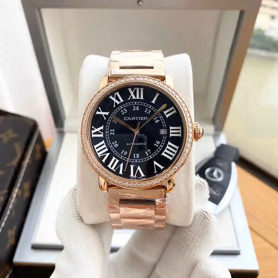 General Watches Cartier Watch Men's Watch Paired with Original Fully Automatic Mechanical Movement Top Grade 316 Precision Steel Case with Mineral Super Strong Mirror Diameter 42mm KK04050 view 6