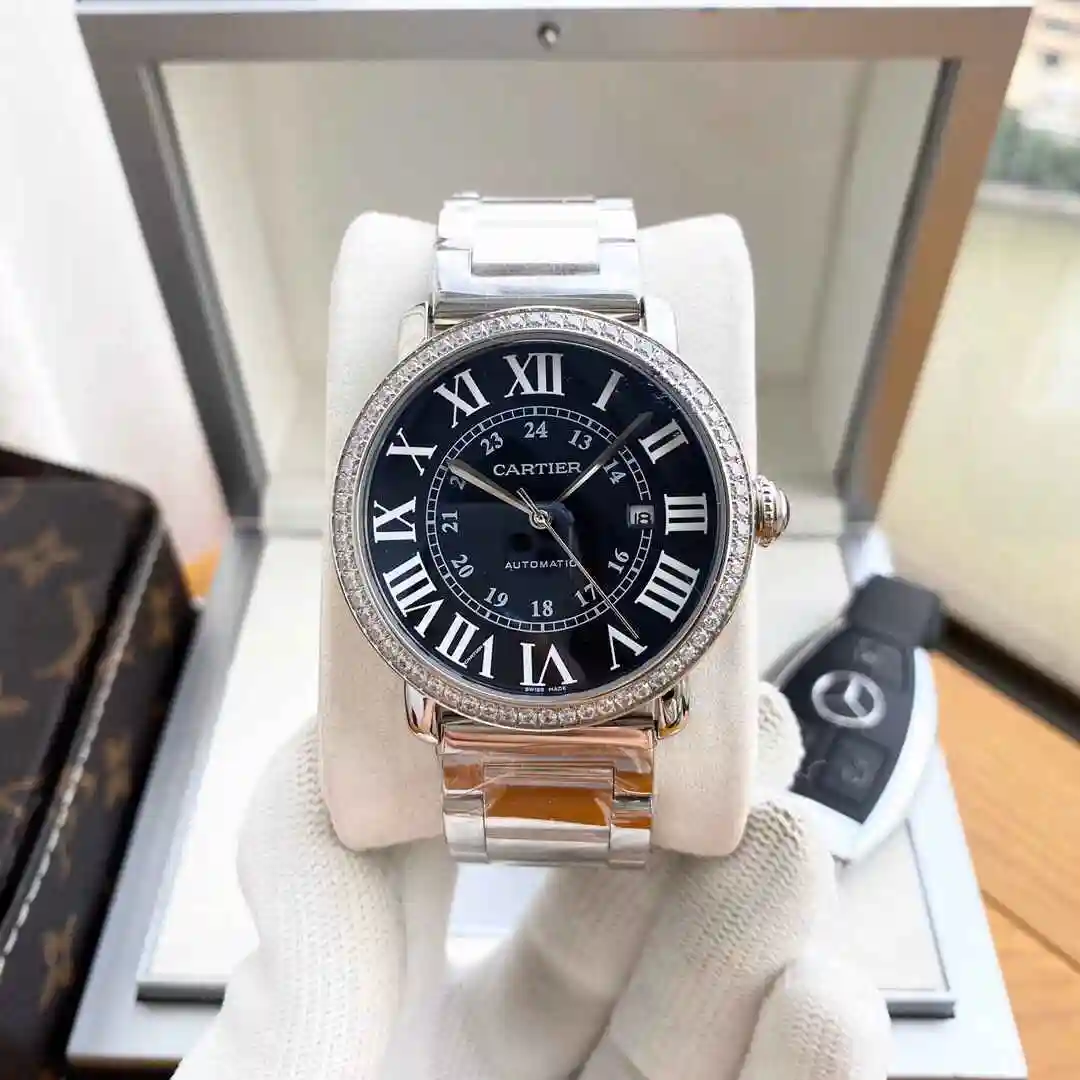 General Watches Cartier Watch Men's Watch Paired with Original Fully Automatic Mechanical Movement Top Grade 316 Precision Steel Case with Mineral Super Strong Mirror Diameter 42mm KK04050 view 8