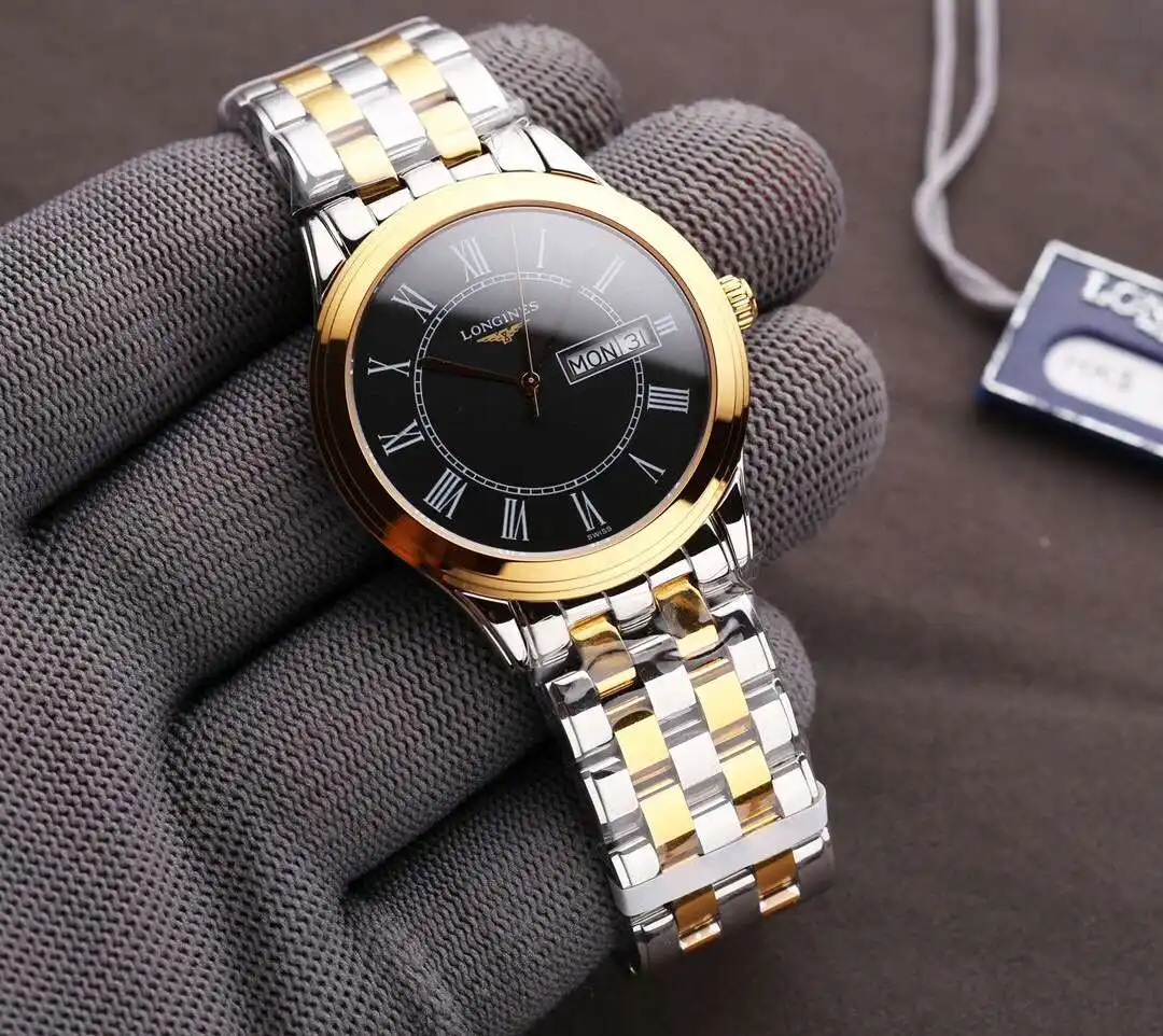General Watches Longines Lang@Qin watch men's watch with original fully automatic mechanical movement top 316 stainless steel case strap mineral super mirror diameter 39mm KK04850 view 7