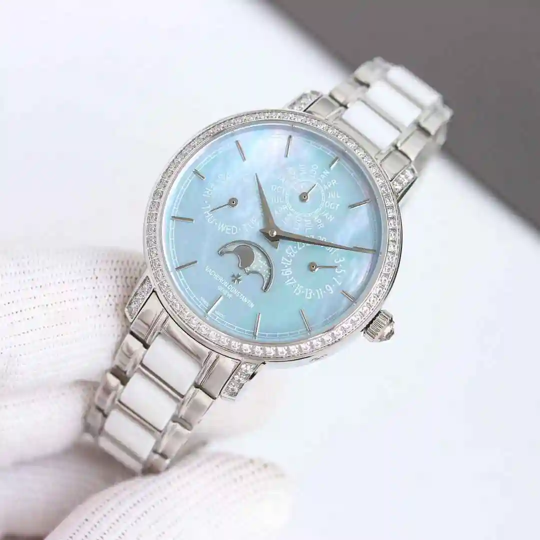 General Watches Vacheron Constantin Jiangshi Danton Watch Women's Watch Paired with Original Fully Automatic Mechanical Movement, Top Grade 316 Precision Steel Case, Strap Mineral Super Strong Mirror Diameter 36mm kk view 7