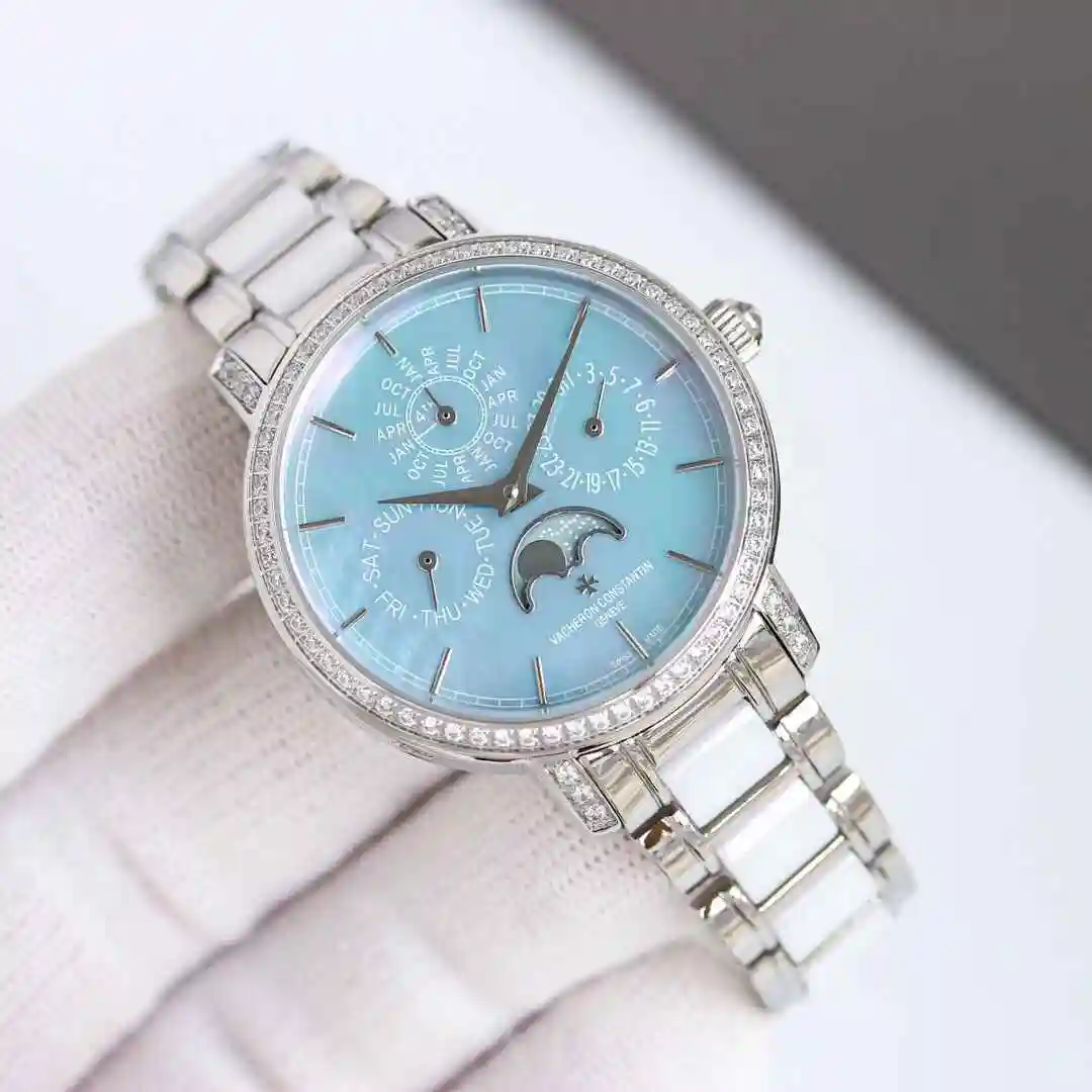 General Watches Vacheron Constantin Jiangshi Danton Watch Women's Watch Paired with Original Fully Automatic Mechanical Movement, Top Grade 316 Precision Steel Case, Strap Mineral Super Strong Mirror Diameter 36mm kk view 9
