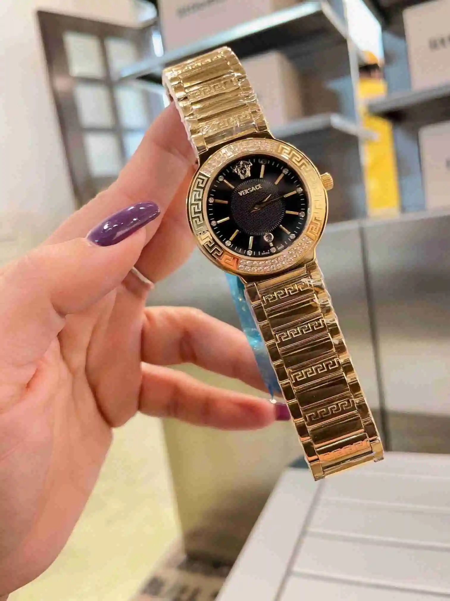 General Watches VER Versace Watch Women's Watch Paired with Original Fully Automatic Mechanical Movement Top Grade 316 Precision Steel Case with Mineral Super Strong Mirror Diameter 34cm KK02750 view 6