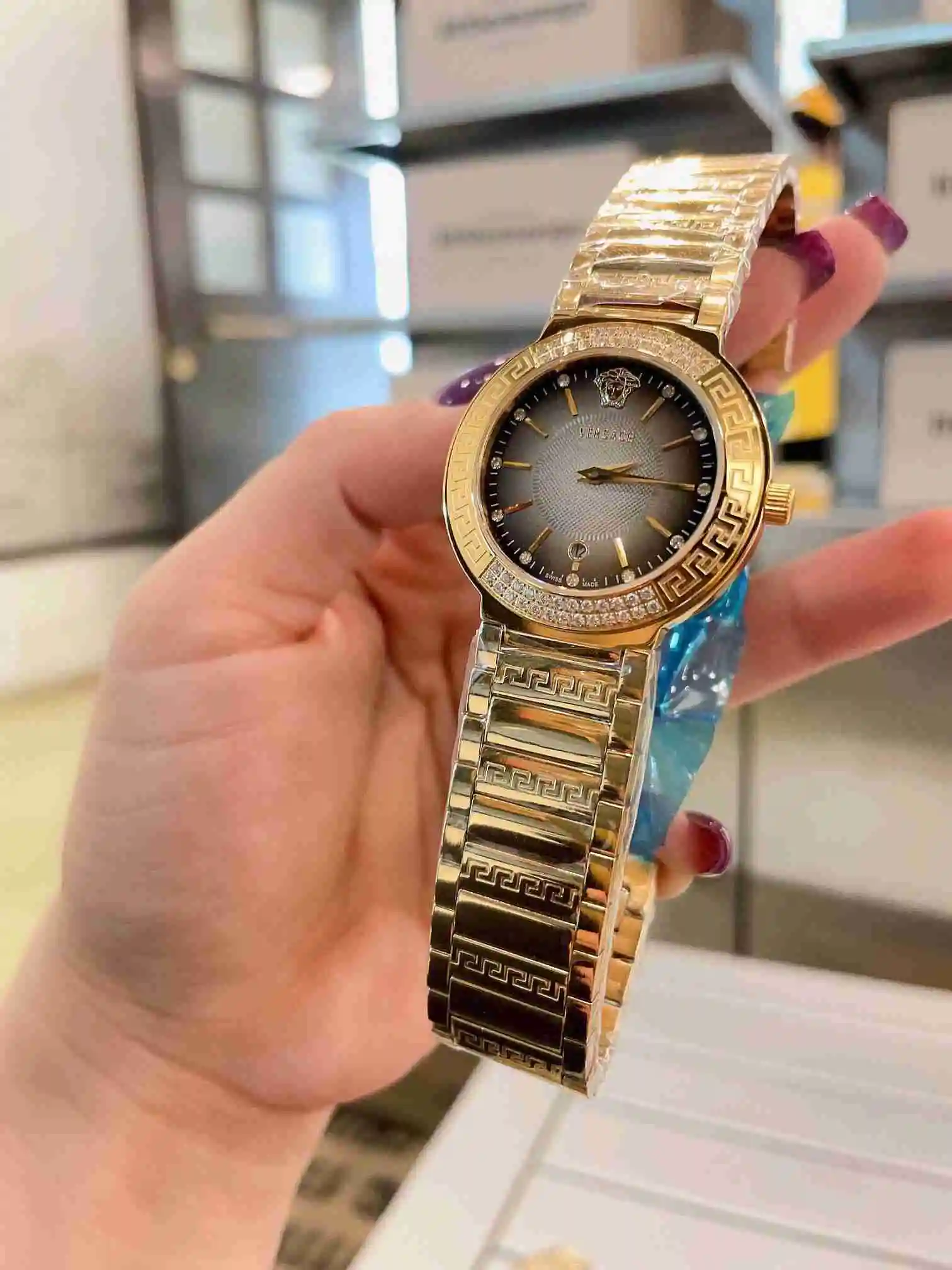 General Watches VER Versace Watch Women's Watch Paired with Original Fully Automatic Mechanical Movement Top Grade 316 Precision Steel Case with Mineral Super Strong Mirror Diameter 34cm KK02750 view 7