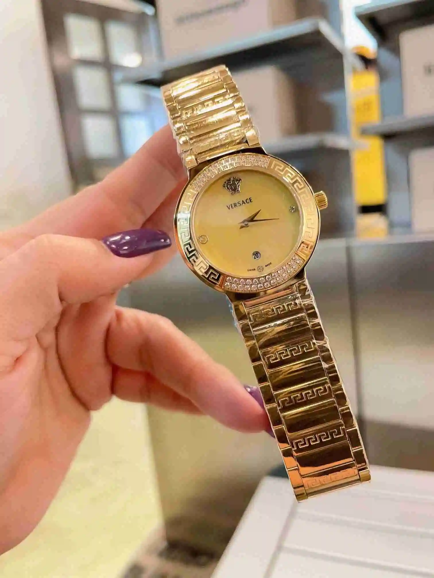 General Watches VER Versace Watch Women's Watch Paired with Original Fully Automatic Mechanical Movement Top Grade 316 Precision Steel Case with Mineral Super Strong Mirror Diameter 34cm KK02750 view 8