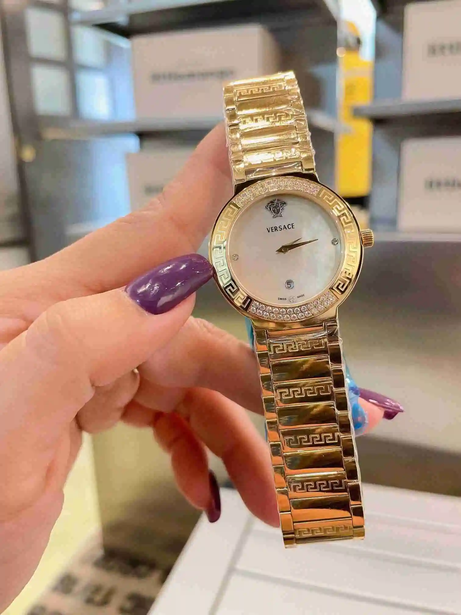 General Watches VER Versace Watch Women's Watch Paired with Original Fully Automatic Mechanical Movement Top Grade 316 Precision Steel Case with Mineral Super Strong Mirror Diameter 34cm KK02750 view 9