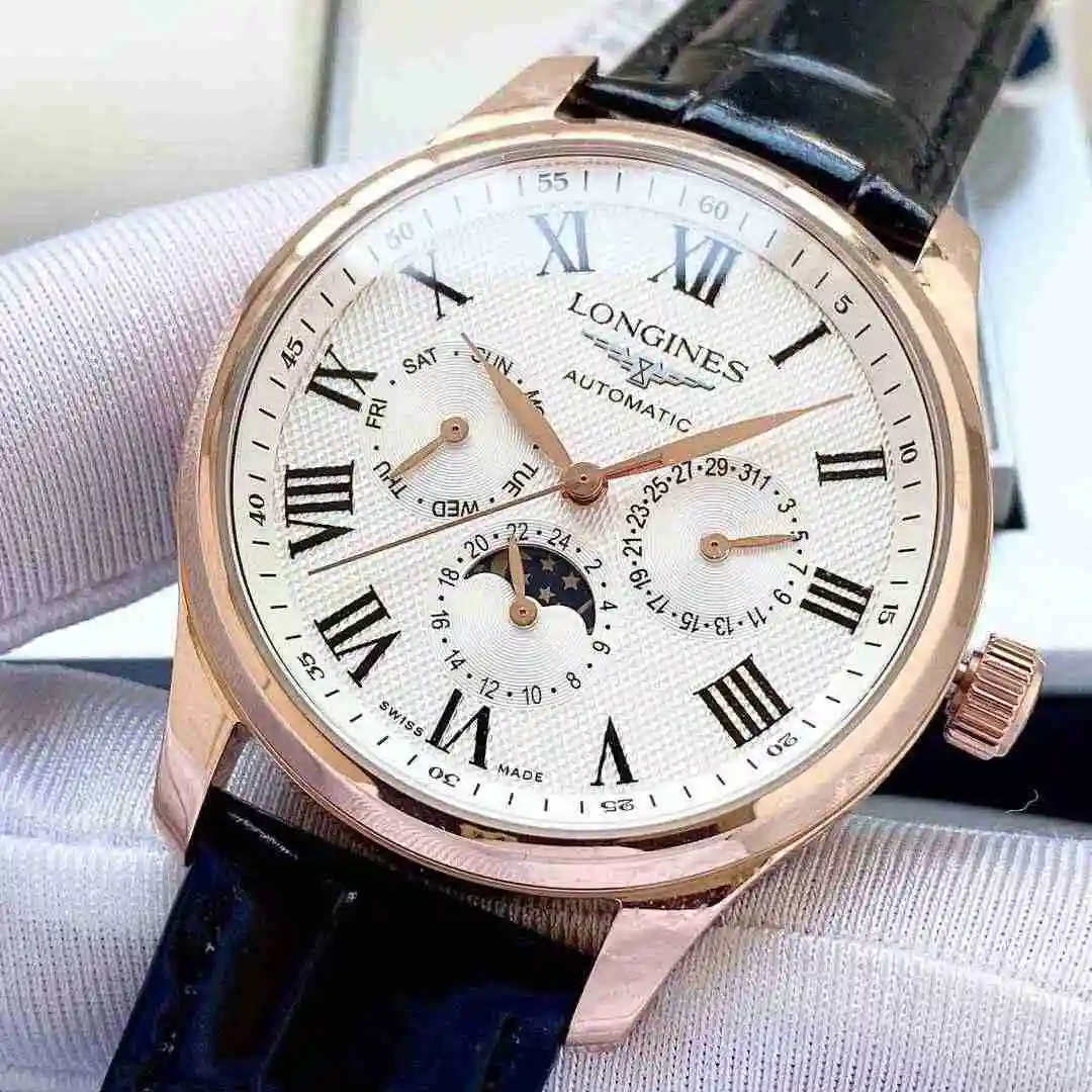 General Watches Longines Watch Men's Watch Paired with Original Fully Automatic Mechanical Movement Top grade 316 Precision Steel Case with Mineral Super Strong Mirror Diameter 40mm KK05 view 3