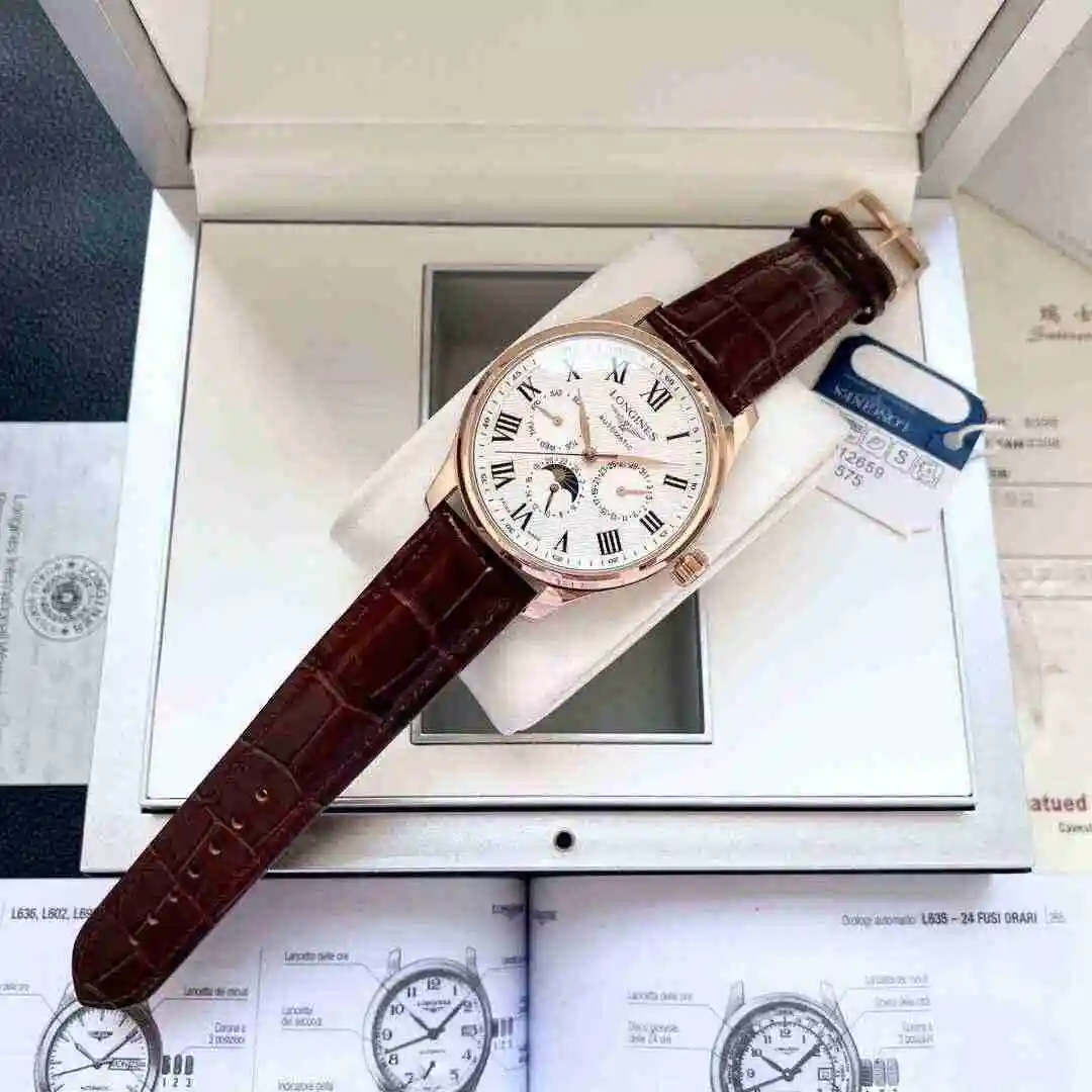 General Watches Longines Watch Men's Watch Paired with Original Fully Automatic Mechanical Movement Top grade 316 Precision Steel Case with Mineral Super Strong Mirror Diameter 40mm KK05 view 4