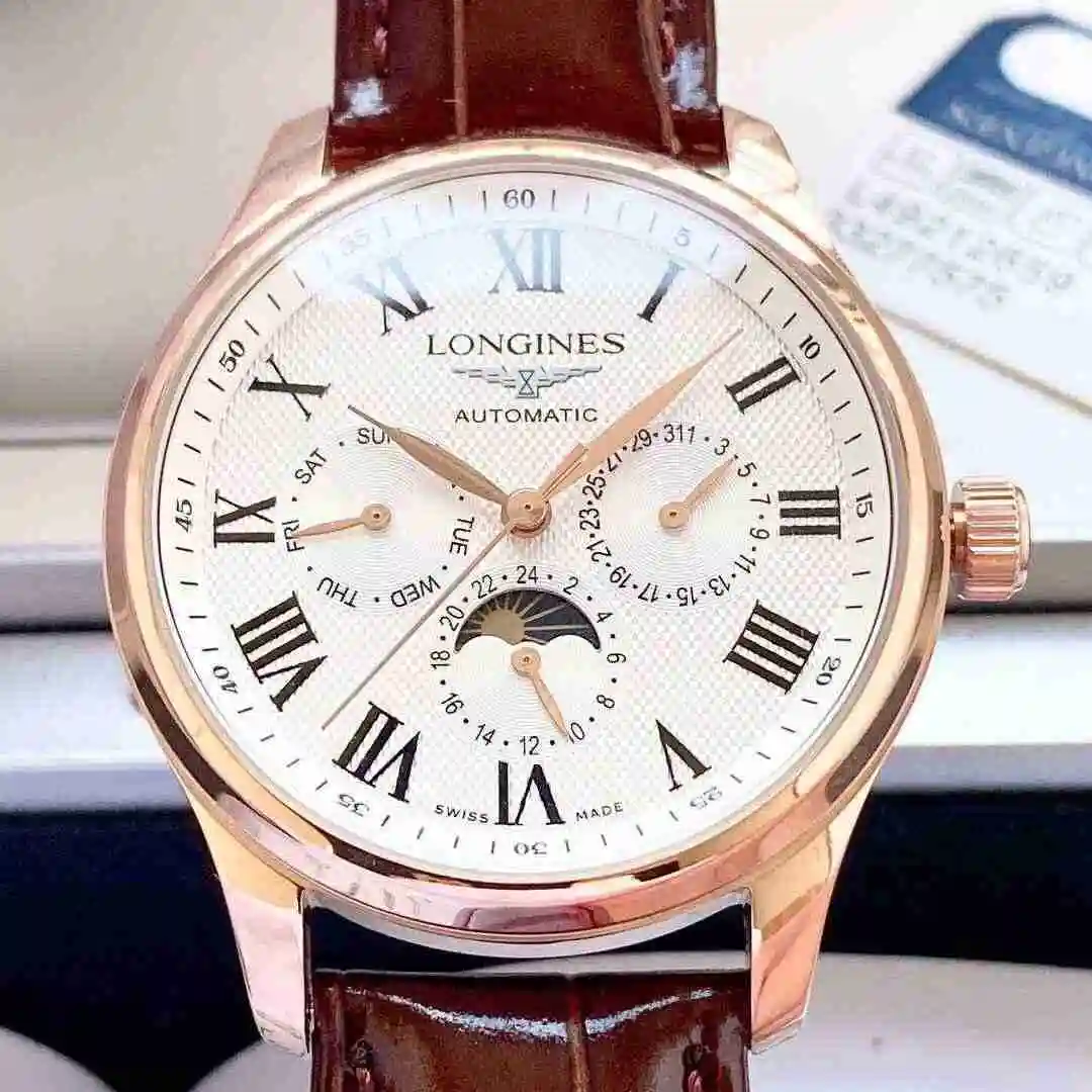 General Watches Longines Watch Men's Watch Paired with Original Fully Automatic Mechanical Movement Top grade 316 Precision Steel Case with Mineral Super Strong Mirror Diameter 40mm KK05 view 5