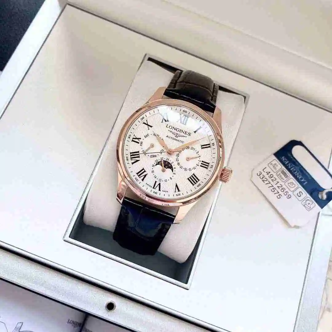 General Watches Longines Watch Men's Watch Paired with Original Fully Automatic Mechanical Movement Top grade 316 Precision Steel Case with Mineral Super Strong Mirror Diameter 40mm KK05 view 7