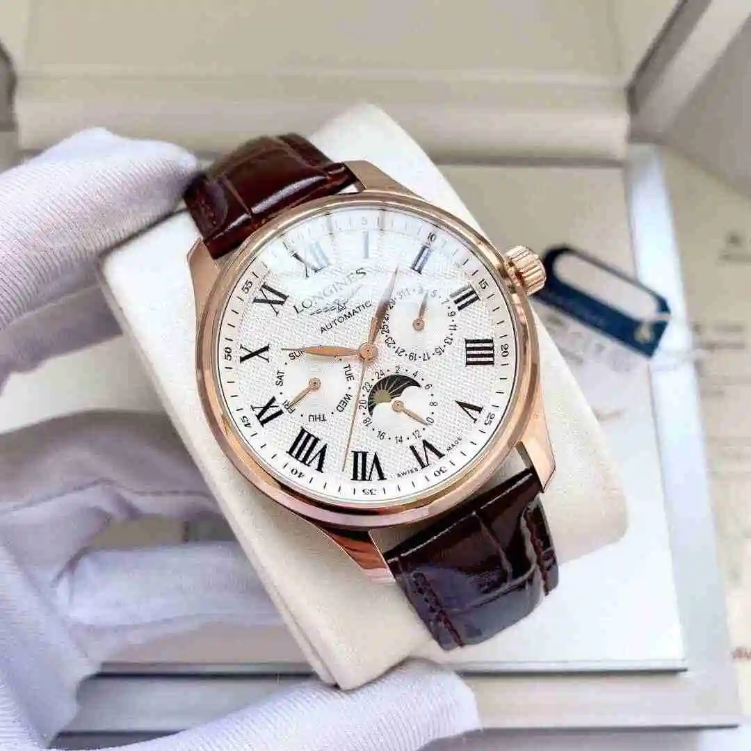 General Watches Longines Watch Men's Watch Paired with Original Fully Automatic Mechanical Movement Top grade 316 Precision Steel Case with Mineral Super Strong Mirror Diameter 40mm KK05 view 9