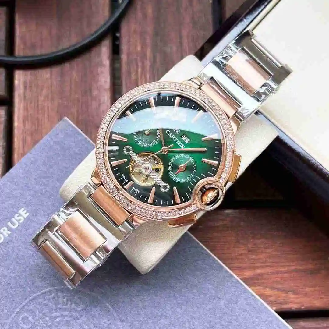 General Watches Cartier Watch Men's Watch Paired with Original Fully Automatic Mechanical Movement Top Grade 316 Precision Steel Case with Mineral Super Strong Mirror Diameter 44mm KK06800 view 5
