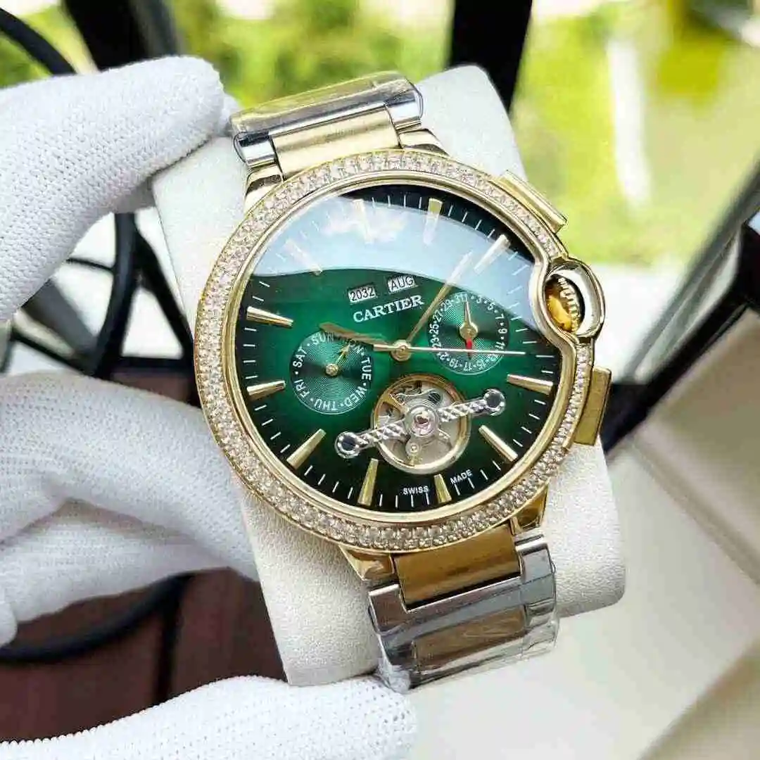 General Watches Cartier Watch Men's Watch Paired with Original Fully Automatic Mechanical Movement Top Grade 316 Precision Steel Case with Mineral Super Strong Mirror Diameter 44mm KK06800 view 6
