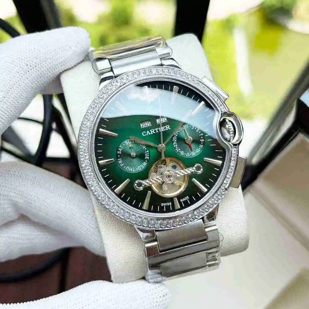 General Watches Cartier Watch Men's Watch Paired with Original Fully Automatic Mechanical Movement Top Grade 316 Precision Steel Case with Mineral Super Strong Mirror Diameter 44mm KK06800 view 7