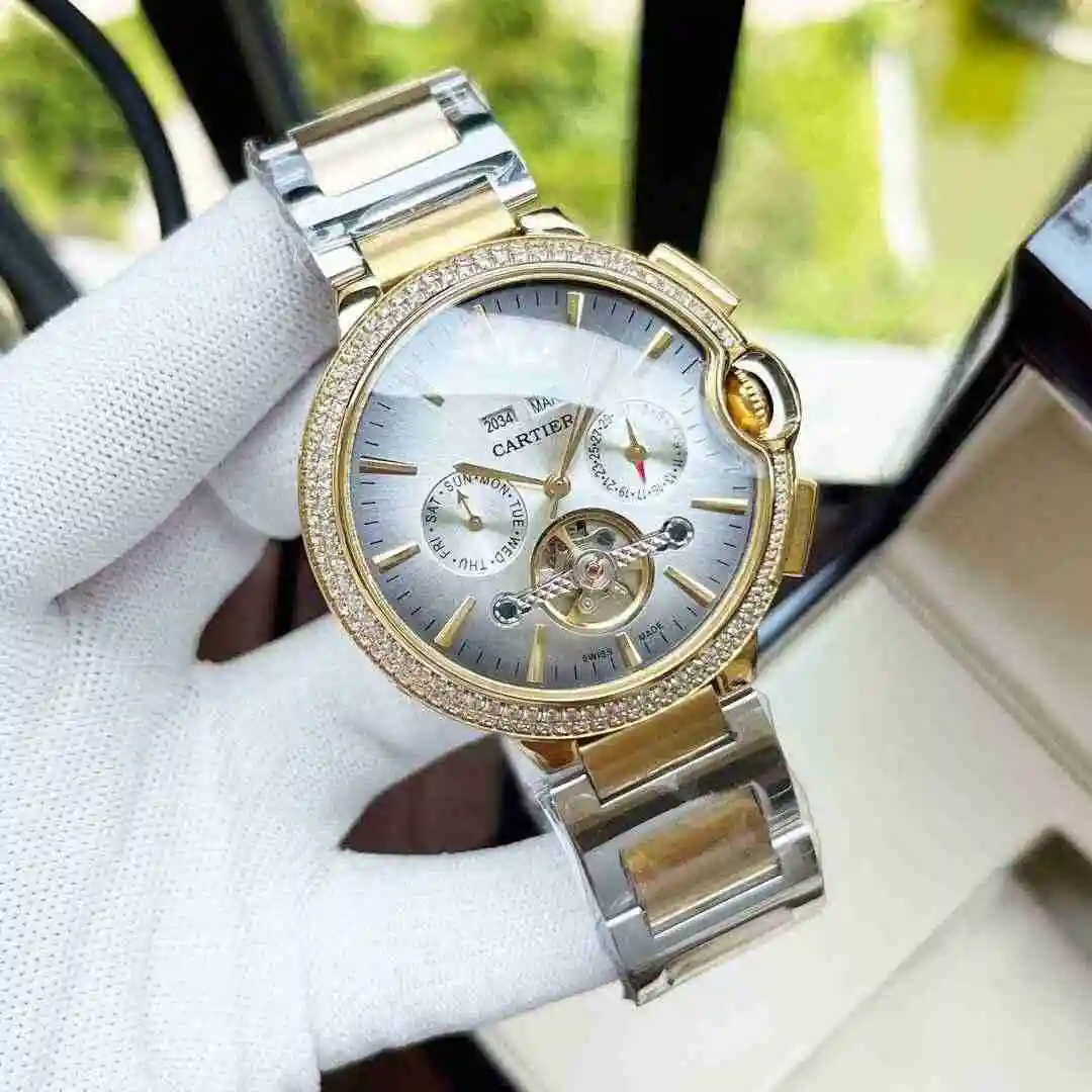 General Watches Cartier Watch Men's Watch Paired with Original Fully Automatic Mechanical Movement Top Grade 316 Precision Steel Case with Mineral Super Strong Mirror Diameter 44mm KK06800 view 8