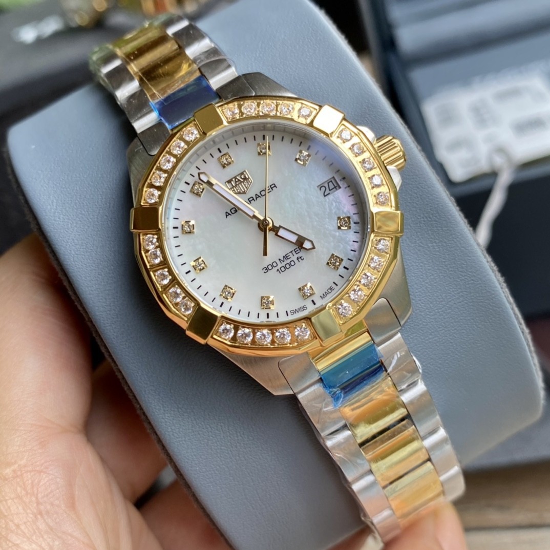 TAG Heuer Aquaracer Mother of Pearl Dial Quartz Watch view 6