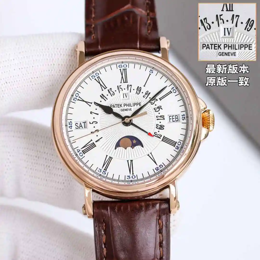 General Watches Patek Philippe Watch Men's Watch Paired with Original Fully Automatic Mechanical Movement Top Grade 316 Precision Steel Case Case with Mineral Super Strong Mirror Diameter 38mm KK013500 view 7