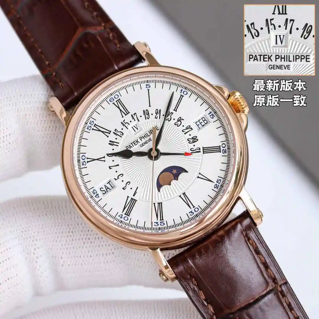 General Watches Patek Philippe Watch Men's Watch Paired with Original Fully Automatic Mechanical Movement Top Grade 316 Precision Steel Case Case with Mineral Super Strong Mirror Diameter 38mm KK013500 view 8