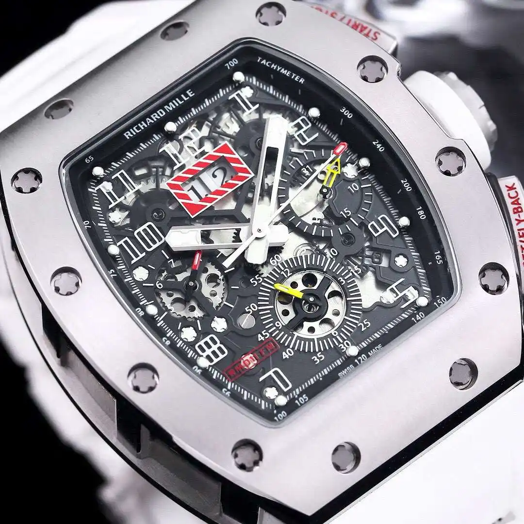 General Watches Richard Mille Richard @ Mill watch men's watch with original fully automatic mechanical movement top 316 stainless steel case strap mineral super mirror KK09800 3 view 7