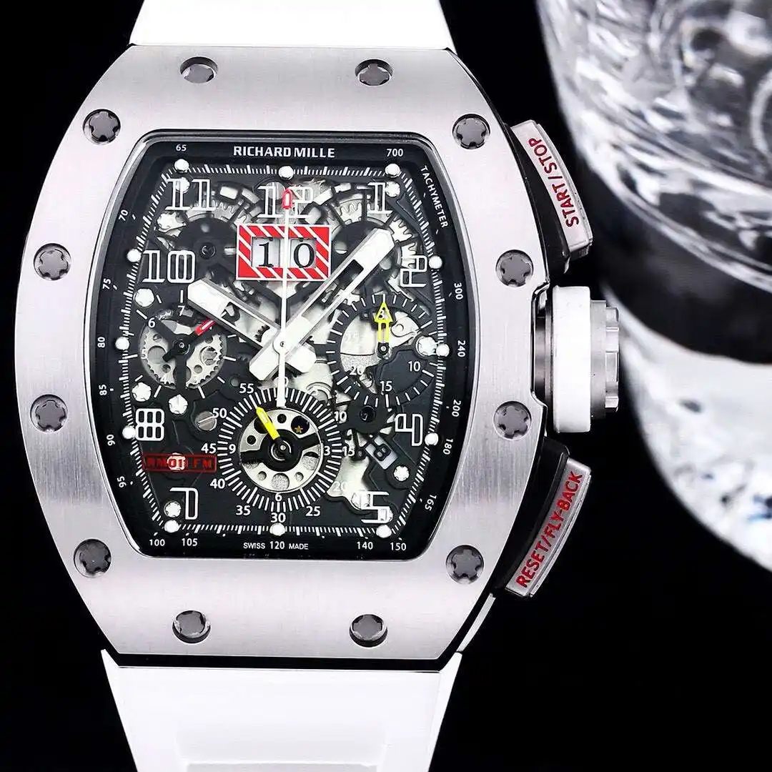 General Watches Richard Mille Richard @ Mill watch men's watch with original fully automatic mechanical movement top 316 stainless steel case strap mineral super mirror KK09800 3 view 8