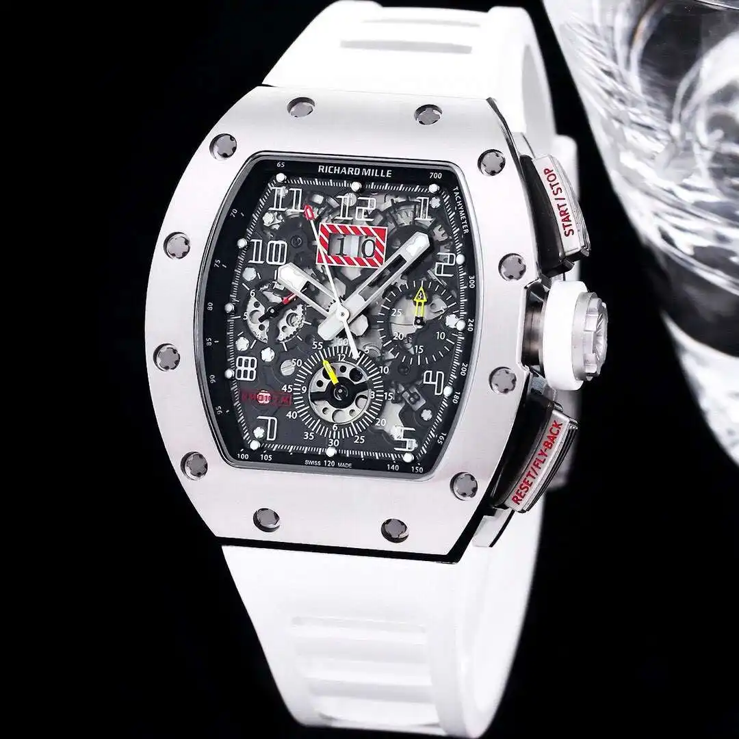 General Watches Richard Mille Richard @ Mill watch men's watch with original fully automatic mechanical movement top 316 stainless steel case strap mineral super mirror KK09800 3 view 9