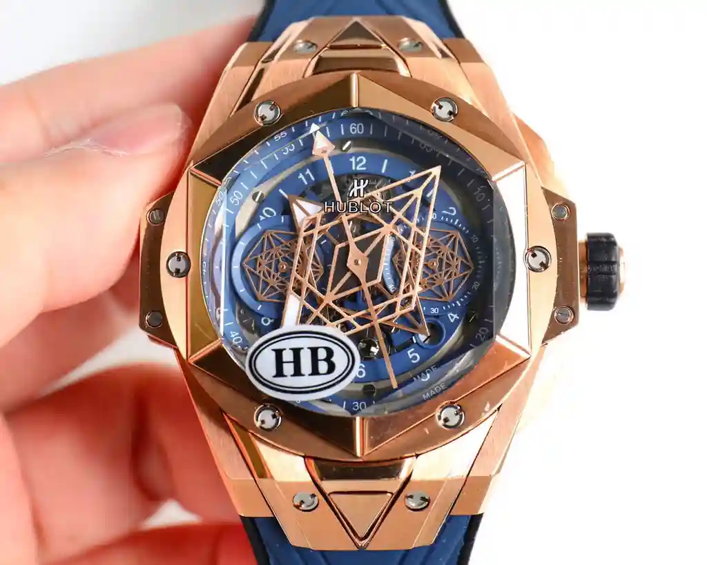 General Watches Hublot watch men's watch with original fully automatic mechanical movement top 316 stainless steel case strap mineral super mirror diameter 45mm KK012500 view 9