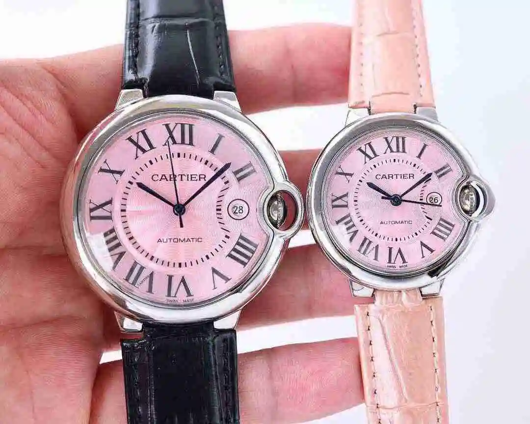 General Watches Cartier Watch Couple Watch Paired with Original Fully Automatic Mechanical Movement Top grade 316 Precision Steel Case Case with Mineral Super Strong Mirror Diameter Large 42mm Small 33mm kk07500 2 view 3