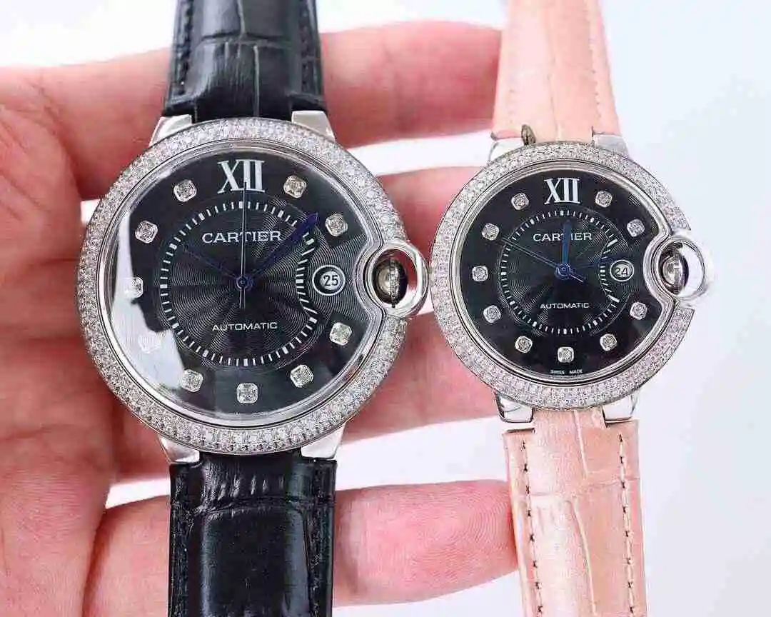 General Watches Cartier Watch Couple Watch Paired with Original Fully Automatic Mechanical Movement Top grade 316 Precision Steel Case Case with Mineral Super Strong Mirror Diameter Large 42mm Small 33mm kk07500 2 view 5
