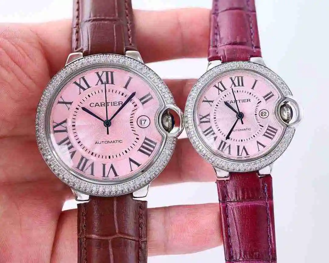 General Watches Cartier Watch Couple Watch Paired with Original Fully Automatic Mechanical Movement Top grade 316 Precision Steel Case Case with Mineral Super Strong Mirror Diameter Large 42mm Small 33mm kk07500 2 view 7