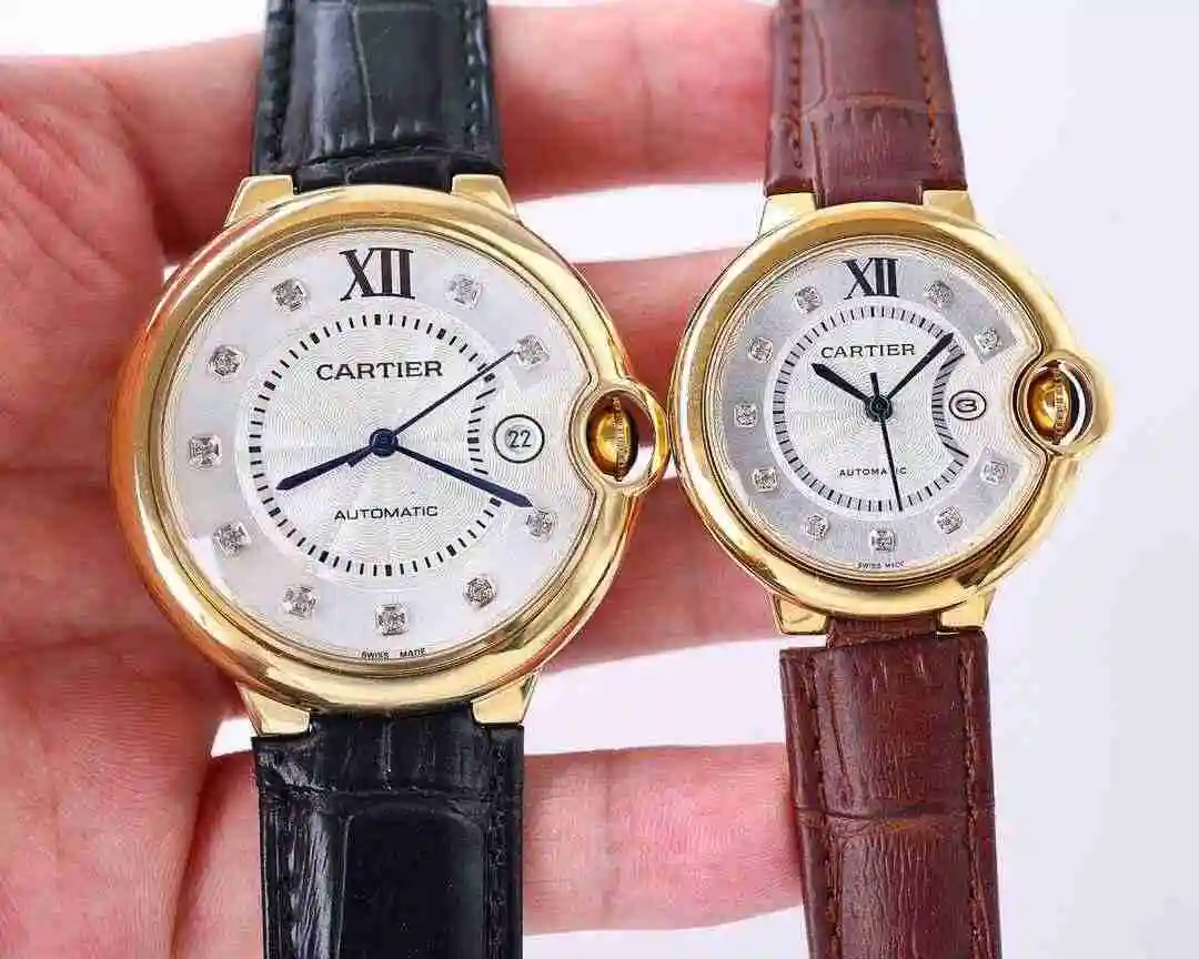 General Watches Cartier Watch Couple Watch Paired with Original Fully Automatic Mechanical Movement Top grade 316 Precision Steel Case Case with Mineral Super Strong Mirror Diameter Large 42mm Small 33mm kk07500 2 view 8