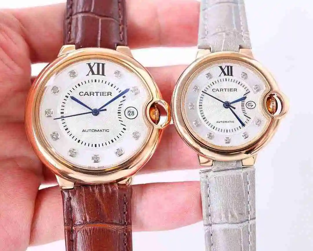 General Watches Cartier Watch Couple Watch Paired with Original Fully Automatic Mechanical Movement Top grade 316 Precision Steel Case Case with Mineral Super Strong Mirror Diameter Large 42mm Small 33mm kk07500 2 view 9