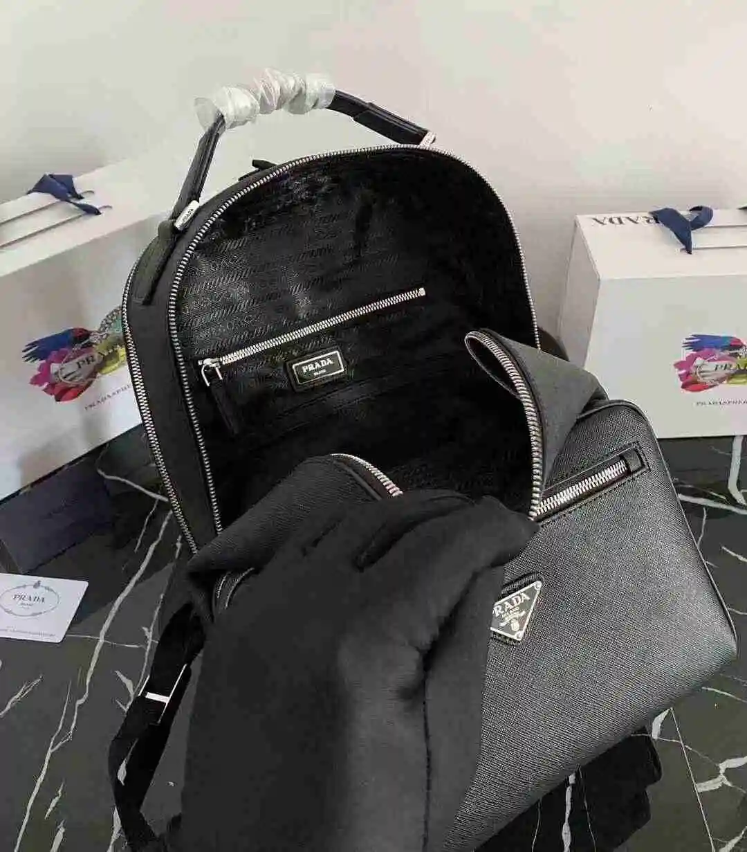 General Watches PRADA Prada Men's Exclusive Backpack is made of imported top-level original leather and high-end replica version for delivery. Gift bag invoice size 27x39.5x16 KK05450 Watch view 2