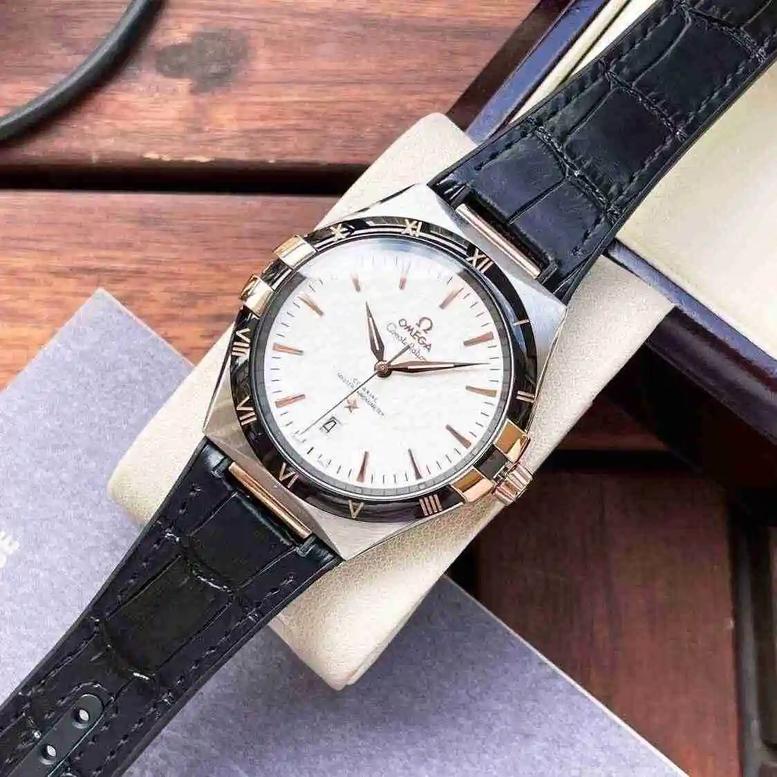 General Watches Omega Watch Men's Watch Paired with Original Fully Automatic Mechanical Movement Top Grade 316 Precision Steel Case with Mineral Super Strong Mirror Diameter 41mm KK06350 view 5