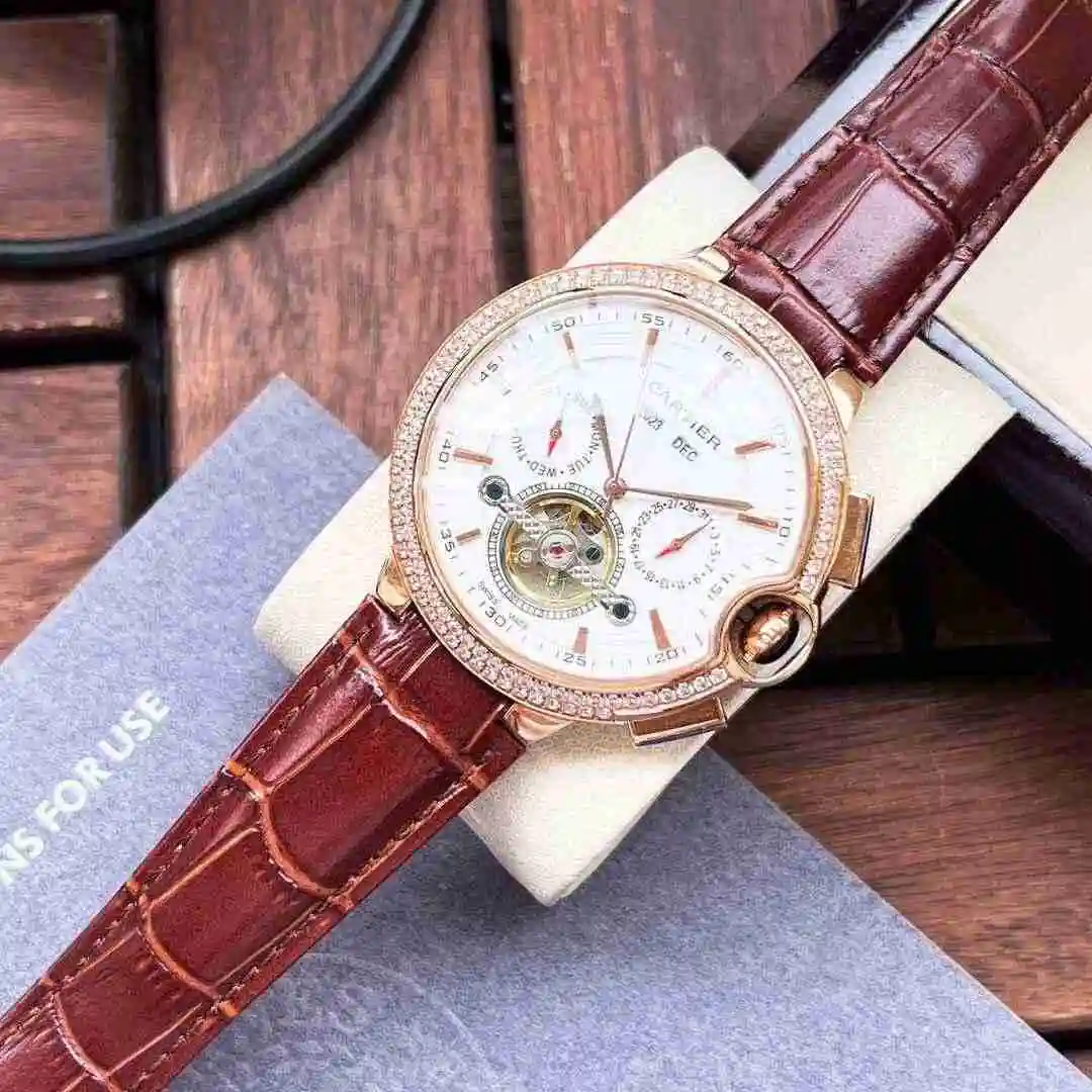 General Watches Cartier Watch Men's Watch Paired with Original Fully Automatic Mechanical Movement Top Grade 316 Precision Steel Case with Mineral Super Strong Mirror Diameter 44mm KK06500 view 4