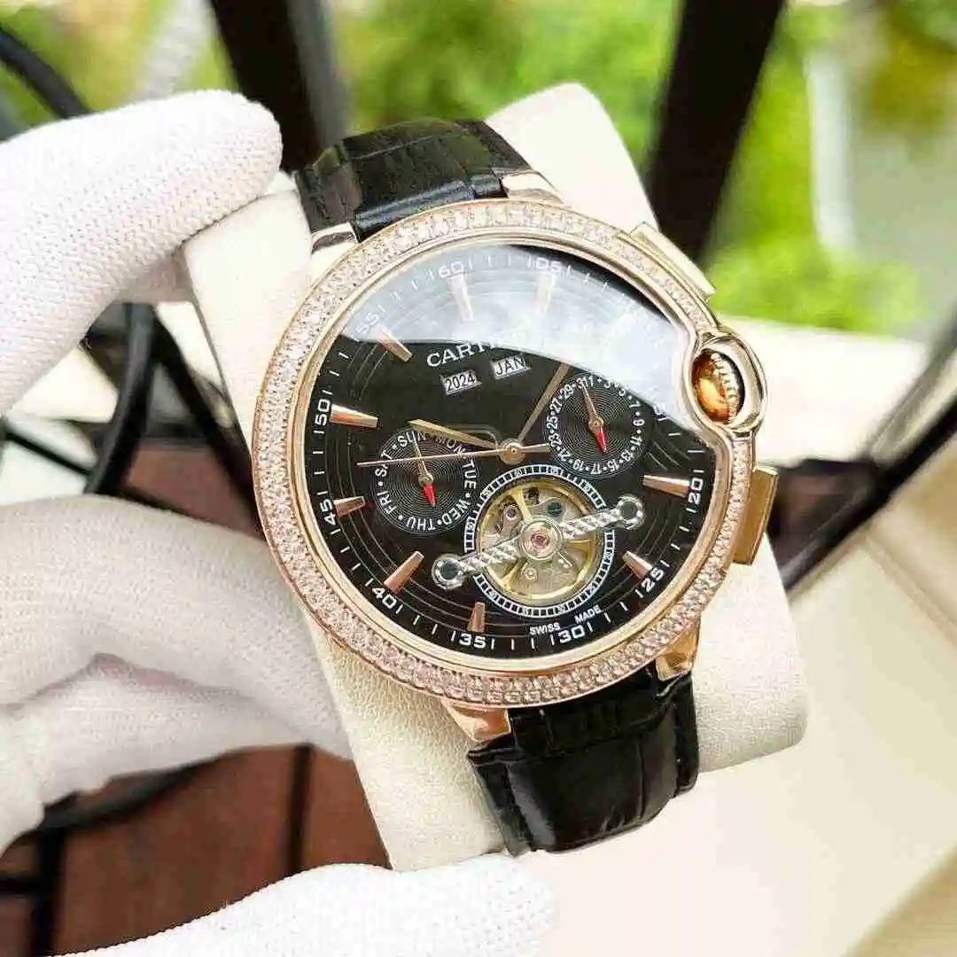 General Watches Cartier Watch Men's Watch Paired with Original Fully Automatic Mechanical Movement Top Grade 316 Precision Steel Case with Mineral Super Strong Mirror Diameter 44mm KK06500 view 5