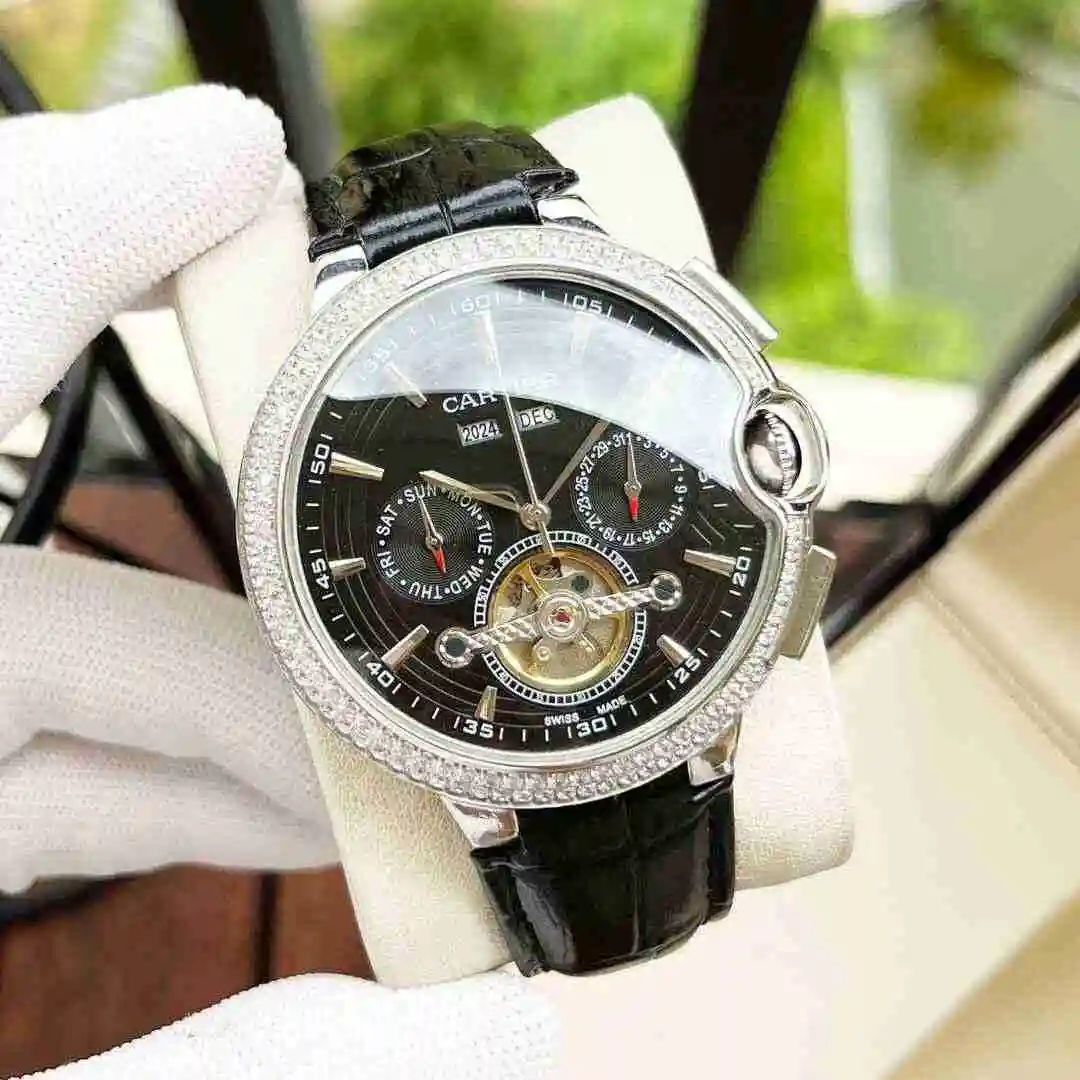 General Watches Cartier Watch Men's Watch Paired with Original Fully Automatic Mechanical Movement Top Grade 316 Precision Steel Case with Mineral Super Strong Mirror Diameter 44mm KK06500 view 6