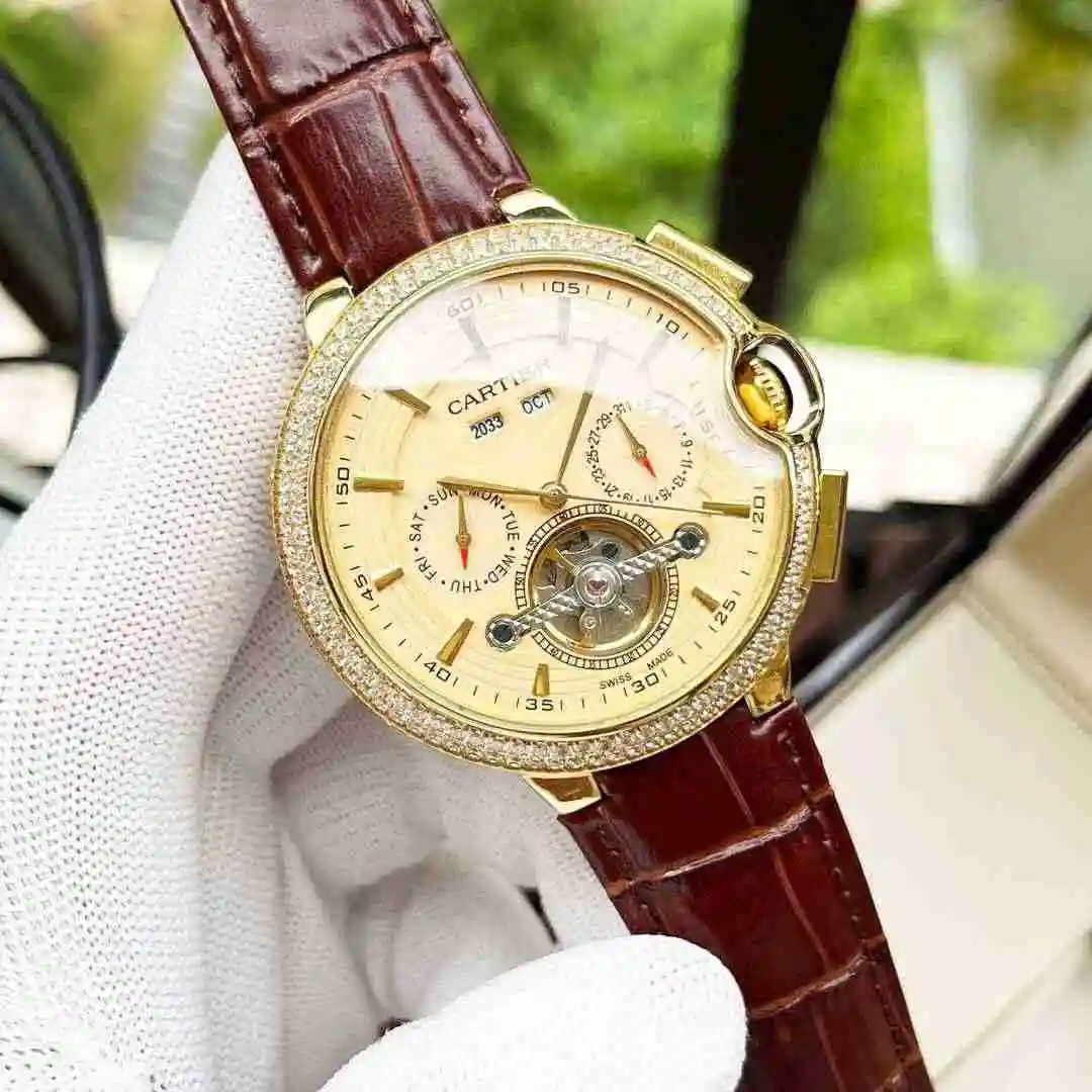 General Watches Cartier Watch Men's Watch Paired with Original Fully Automatic Mechanical Movement Top Grade 316 Precision Steel Case with Mineral Super Strong Mirror Diameter 44mm KK06500 view 7