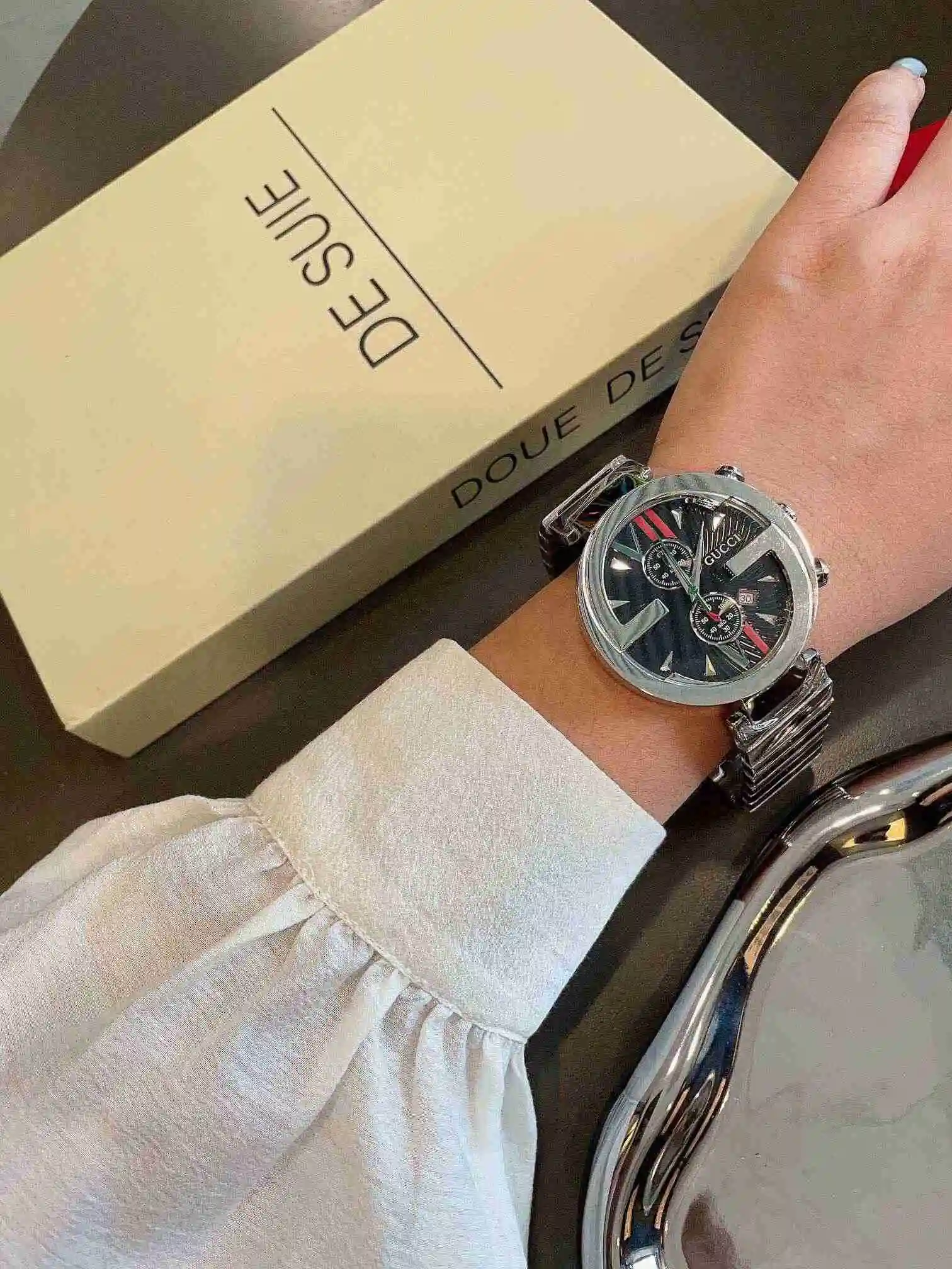 General Watches Gucci GUCCI Watch Couple Watch Paired with Original Fully Automatic Mechanical Movement Top grade 316 Precision Steel Case with Mineral Super Strong Mirror Diameter 45mm KK view 6