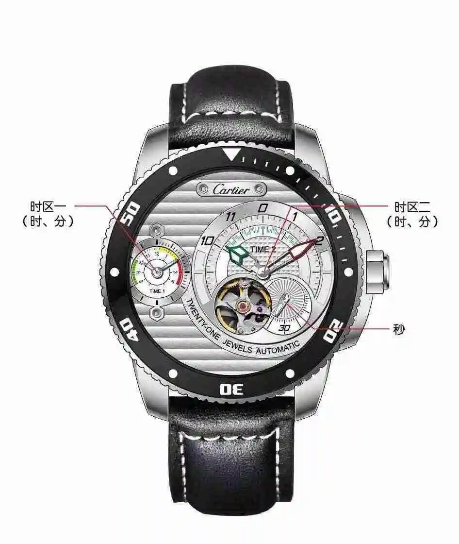 General Watches Cartier Belt 1150 White Steel 1250 All Black+100 Watch view 9