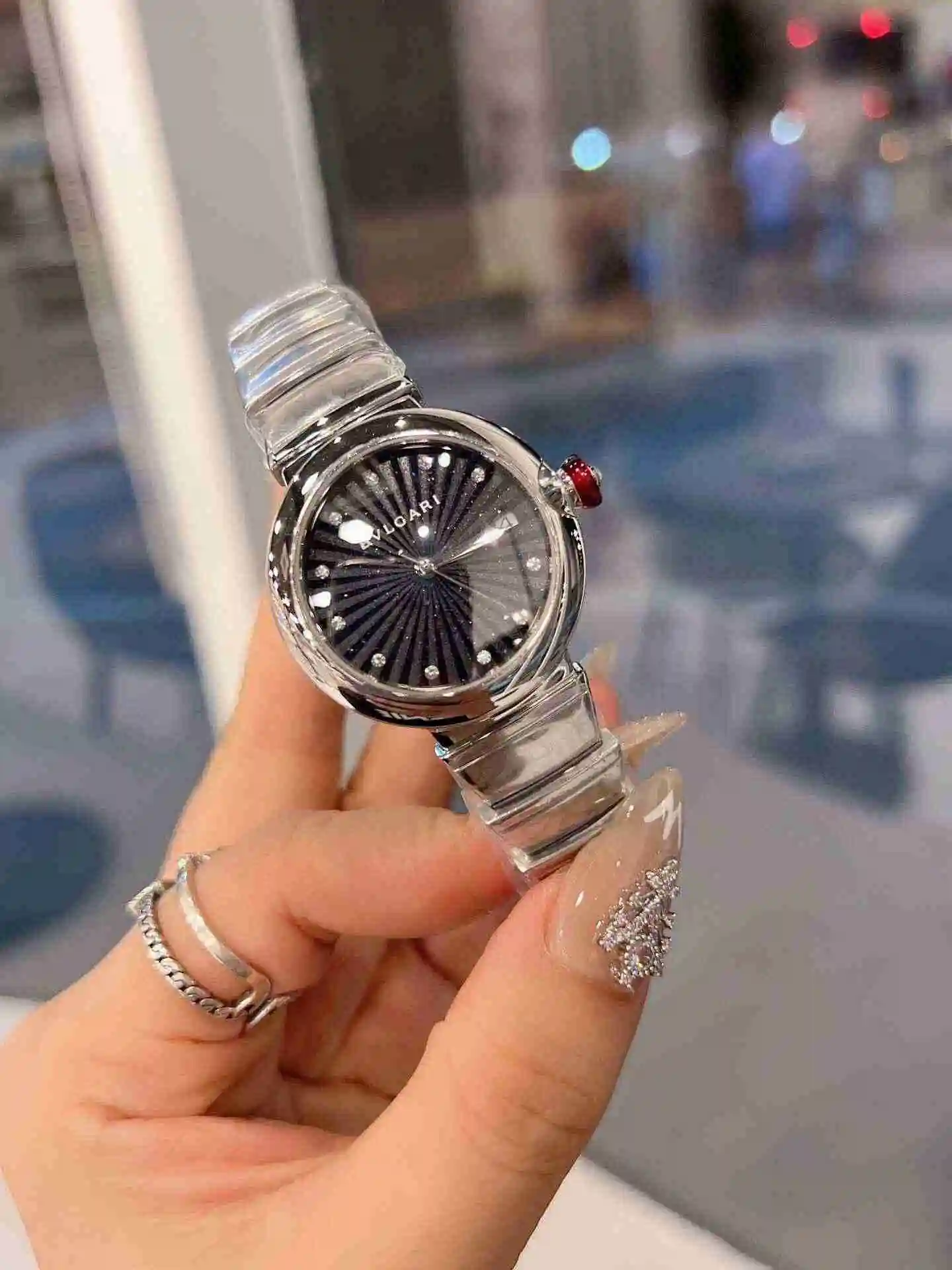 General Watches Bvlgari Bulgari Watch Women's Watch Paired with Original Fully Automatic Mechanical Movement Top Grade 316 Precision Steel Case with Mineral Super Strong Mirror Diameter 33mm KK view 8