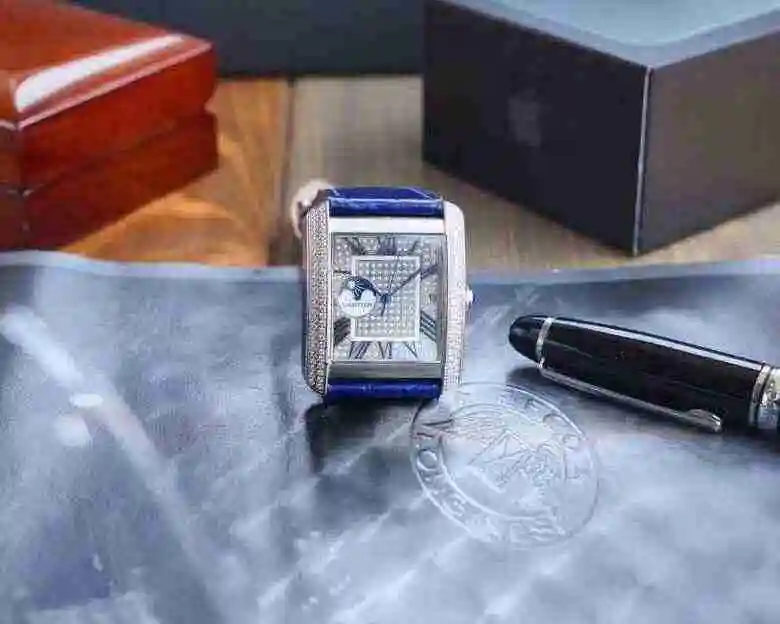 General Watches Cartier White 900 Gold 950 Diamond+50 Watch view 8
