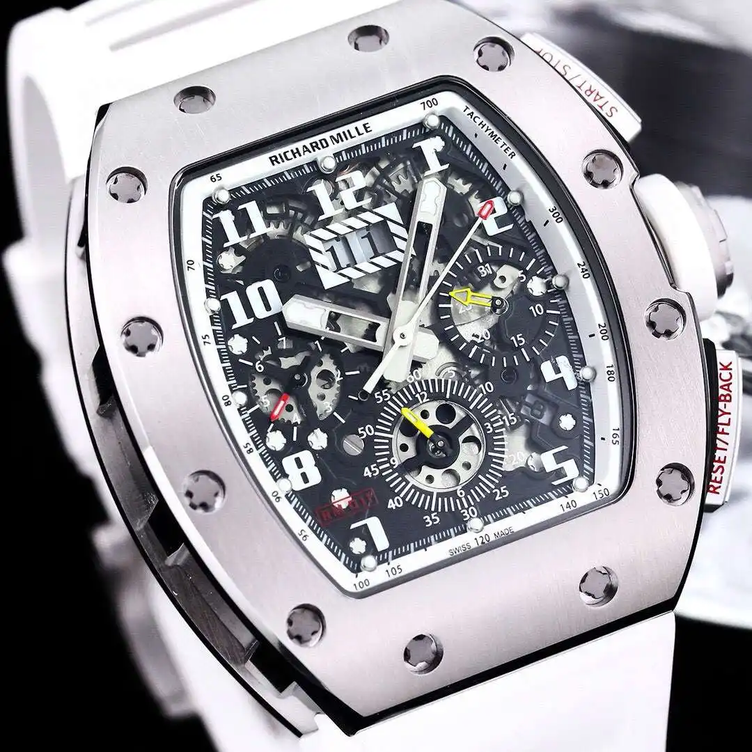 General Watches Richard Mille Richard @ Mill watch men's watch with original fully automatic mechanical movement top 316 stainless steel case strap mineral super mirror KK09800 5 view 7