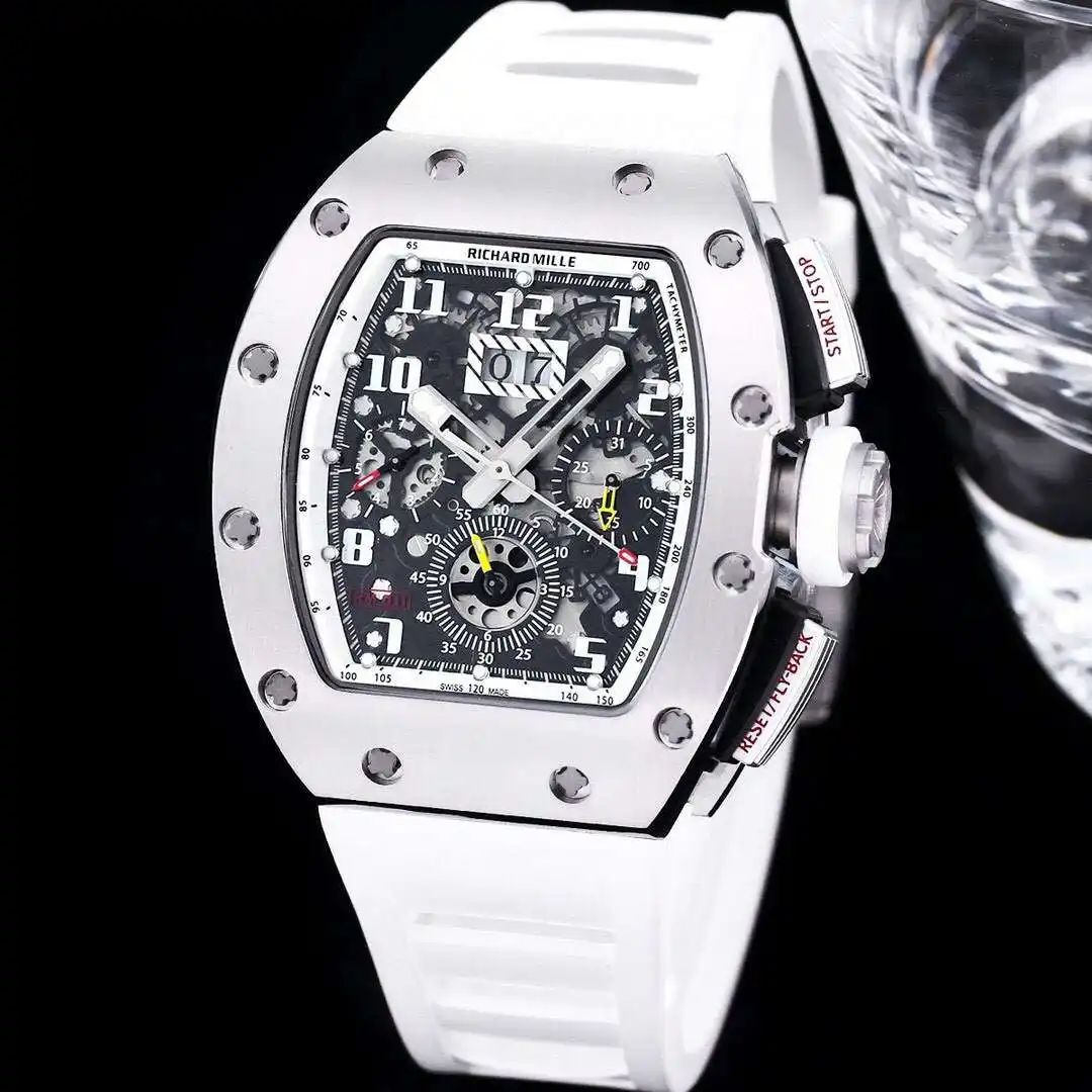 General Watches Richard Mille Richard @ Mill watch men's watch with original fully automatic mechanical movement top 316 stainless steel case strap mineral super mirror KK09800 5 view 9
