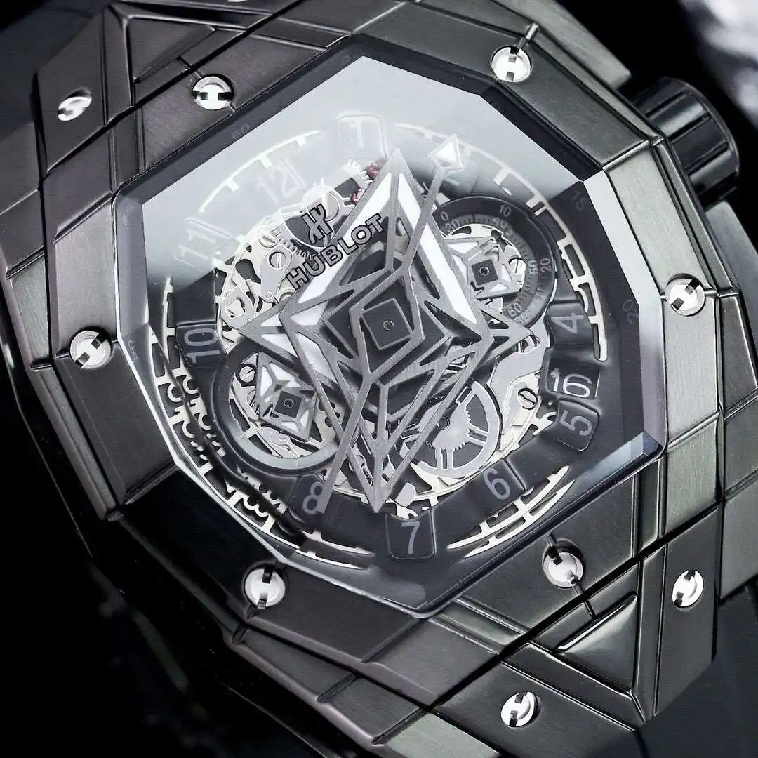 General Watches Hublot men's watch with original fully automatic mechanical movement, top 316 stainless steel case and strap, mineral super mirror KK06800 view 5
